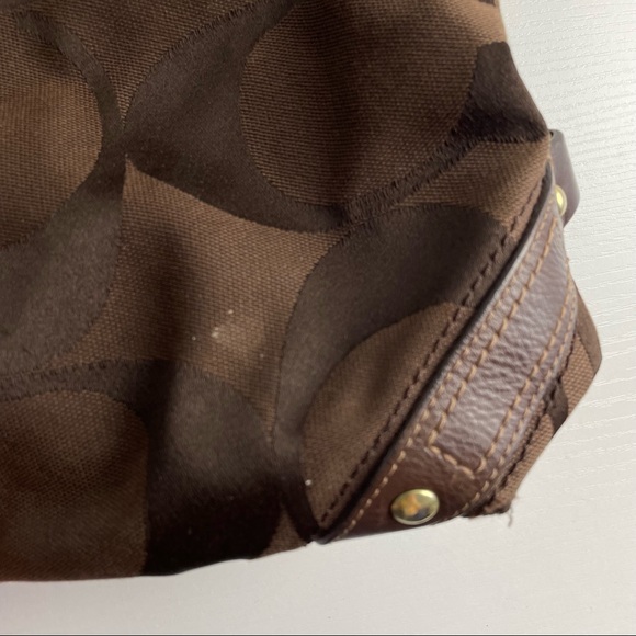 Coach Brown Canvas Big Monogram Gold Hardware Square Shoulder Bag K0773-10620 - Picture 7 of 12